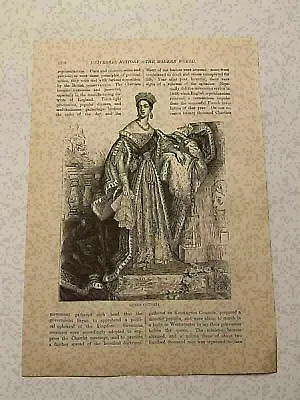 KP130) Queen Victoria Of The United Kingdom Royal Portrait 1885 Engraving • $9.95