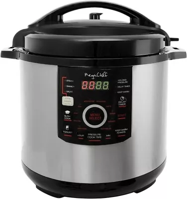 12 Qt. Black And Silver Electric Pressure Cooker With Automatic Shut-Off And Kee • $124.85