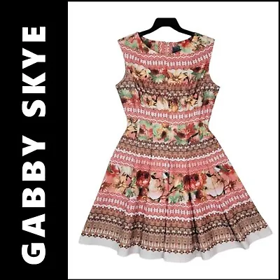 Gabby Skye Multicolored Dress Size 14 Women Sleeveless Fit & Flare • $27.75