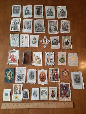 Rare Vintage Catholic Lace Holy Prayer Cards Religious Collectible 1 From 1886 • $150