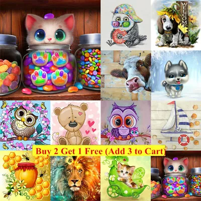 £6.98 • Buy Full Drill 5D Diamond Painting Owl Lion Cross Stitch DIY Embroidery Mural Animal