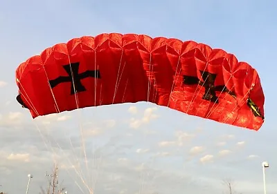 Firebolt 9 Cell Skydiving Parachute Canopy  Red Baron  - 92 Sq Ft Mint Shape • $750