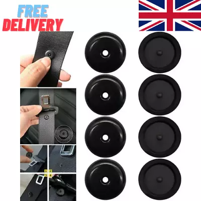 Car Seat Belt Clip Stopper X4 UNIVERSAL Buckle Retainer Button Holder Spacing UK • £2.99