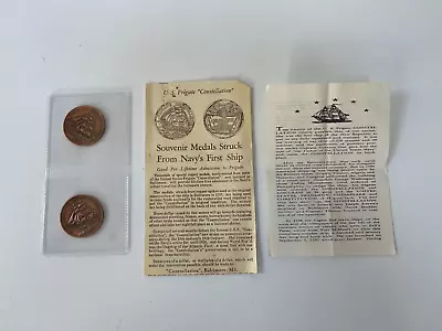 Two 1955 US Frigate Constellation Copper Souvenir Medal Struck From Ship Parts • $24.99