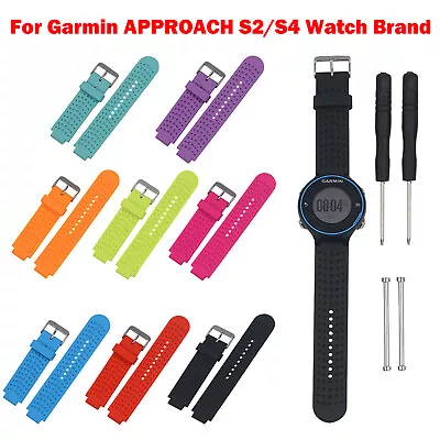 For Garmin APPROACH S2/S4 Watch Silicone Watch Band Strap With Pins & Tools • $8.98