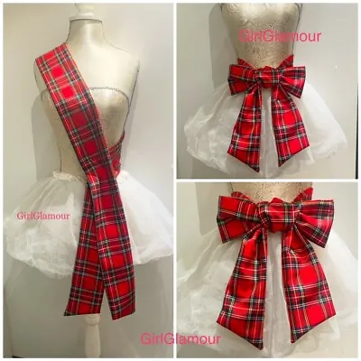 Royal Stewart Tartan Sash Belt Scarf Burns Night Costume Women Scottish Wedding • £14.90