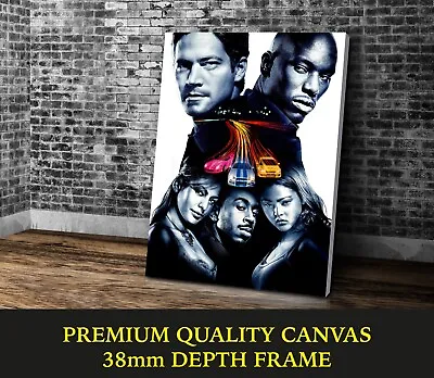 2 Fast 2 Furious Classic Movie Art Large CANVAS Print Gift A0 A1 A2 A3 A4 • £65.23