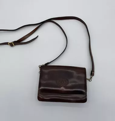 Vintage Brown Leather Cross Body Mini Purse Bag W/ Detachable Strap Belt Loops • $19.99