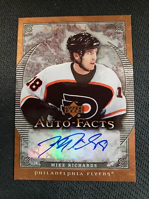 2007-08 UD Artifacts Auto-Facts Autograph Mike Richards Auto FLYERS • $14.57