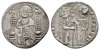 Middle Ages Silver Grosso Coin - Venice Italy 1289-1311 AD - Pietro Gradenico • $85