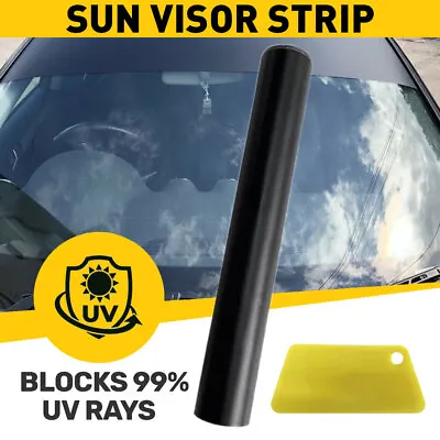Car Window Sun Visor Strip Tint Film Front Windshield UV Shade DIY Decal Banner • $10.99