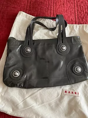 Marni Patent Leather Tote Bag Purse Gray • $99