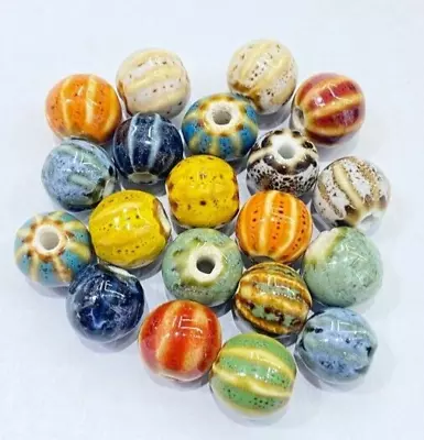 20 Large Ceramic Beads 11mm Ceramic Beads With 2.5mm Hole • £5.70
