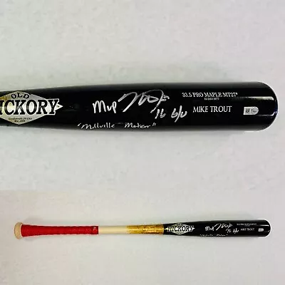 1-OF-1 MIKE TROUT Game Used Signed Bat 2016 Inscription: MVP + Millville Meteor • $6999.99