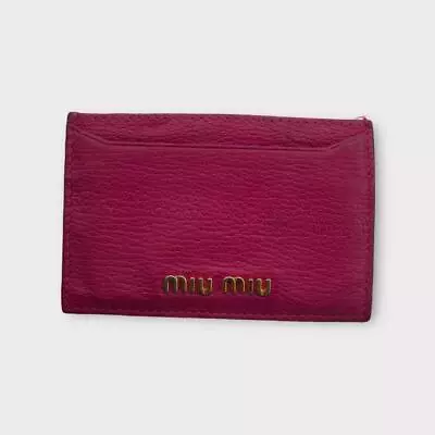 Miu Miu Hot Pink Grain Cardholder • $85