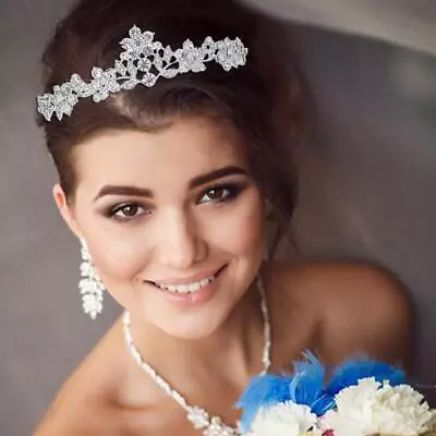 Rhinestone Leaves Crown Bridal Wedding Tiara Alloy Accessories F6R3 Hair Ew B1E6 • £7.97