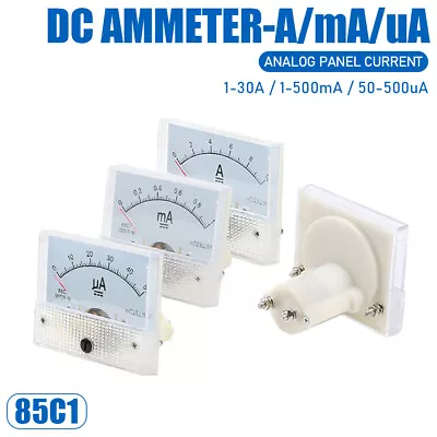 1-30A 1-500mA 50-500uA DC Ammeter Analog Panel Current Meter Mechanical Pointer • $3.99