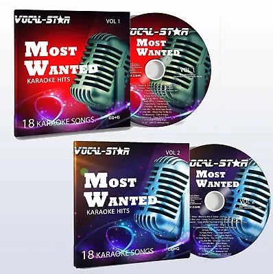 Most Wanted 1 & 2 Karaoke CDG CD+G 2 Discs Inc Adele Abba Ed Sheeran Katy Perry  • £2.49