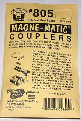 Kadee O Scale # 805   All Metal   Magne-matic Couplers ~ New • $5