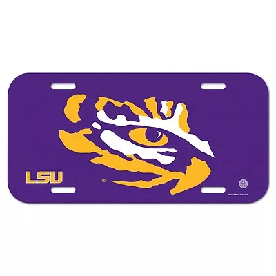 LSU TIGERS 6 X12  OFFICIAL LOGO LICENSE PLATE CAR BRAND NEW WINCRAFT • $11