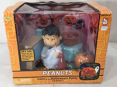 2003 Memory Lane Peanuts The Great Pumpkin Lucy At Halloween Party Playset NEW • $74.44