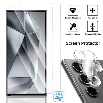 For Samsung Galaxy S24 S23 S22 Ultra/Plus Tempered Glass Screen Protector Cover • $10.94