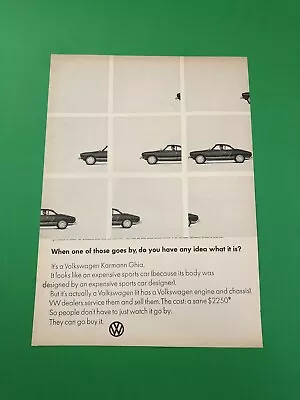 1965 1966 Volkswagen Karmann Ghia Vw Vintage Original Print Ad Advertisement • $6.51