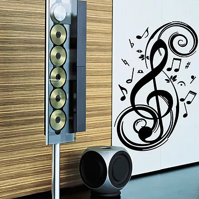 Clef Music Notes Vinyl Wall Sticker Decal Art Room Decoration • £10.92