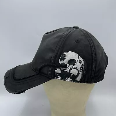 Diesel Hat Adult Strapback One Size Black Baseball Cap Distressed Leather Strap • $79.99