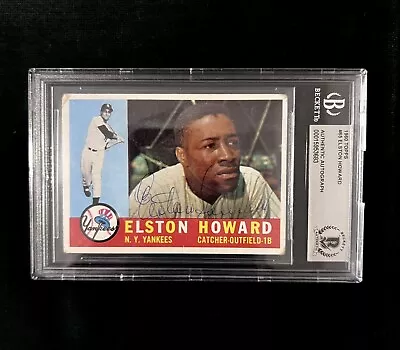 Elston Howard (Yankees) Signed 1960 Topps Baseball Card #65. Beckett • $150