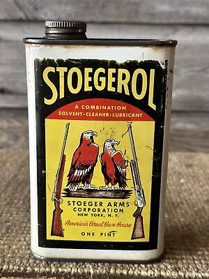 Vintage Gun Oil Tin Stoegerol Gun Oil Pint Can • $120.32