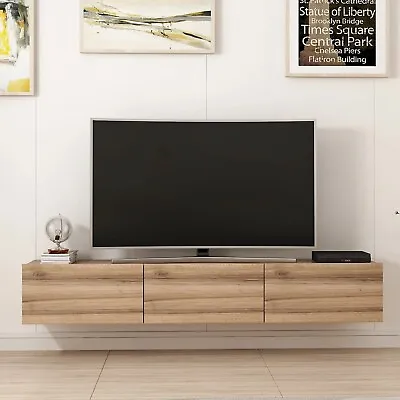 Tv Unit With Decor Panel Plus Wall Decor Panel-Rigel Walnut  Living Room Etgshop • £441.73