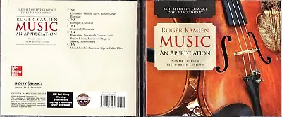 Music An Appreciation - Ninth Edition ~ Roger Kamien ~ Jazz ~ 5 CDs ~ Good • $24