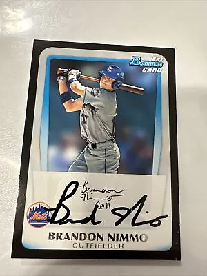 2012 Bowman BRANDON NIMMO Signed Card Autograph AUTO Mets RC IP Rookie • $14.95