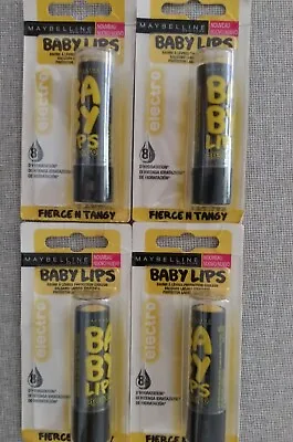 ⏩Lot Of 4 💋MAYBELLINE NEW YORK BABY LIPS Electro (Fierce N Tangy) Discontinued* • $12.35