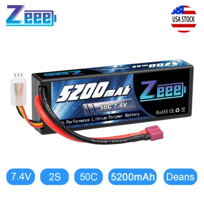 $18.99 • Buy Zeee 7.4V 50C 5200mAh 2S Lipo Battery Hardcase Deans Plug For RC Car Truck Buggy