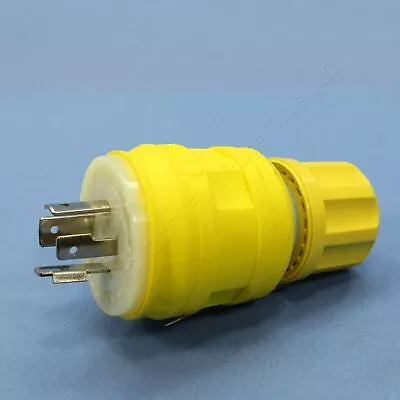 Leviton Yellow Wetguard Twist Turn Locking Plug NEMA L15-20P 20A 250V 3Ø 26W75 • $47.49