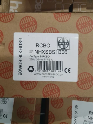 £22 • Buy Wylex RCBO 6Amp 30mA Type  NH Range B  NHXSBS1B06- NEW Boxed