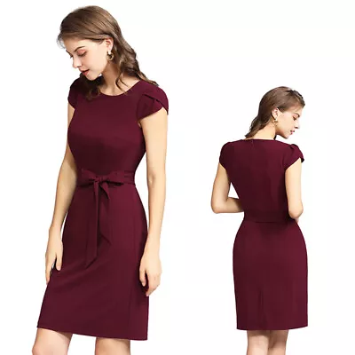 Women Retro 1950s Style Casual Dress Wrap Business Cocktail Formal Pencil Dress • $8.99