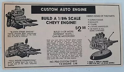 $6.99 • Buy Vintage 1967 Monogram 1/8 Chevy V8 Car Engine Model Advertisement