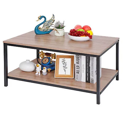 Durable Coffee Table W/Storage Shelf Cozy Coffee Table Home Use Tea Table • $44.58