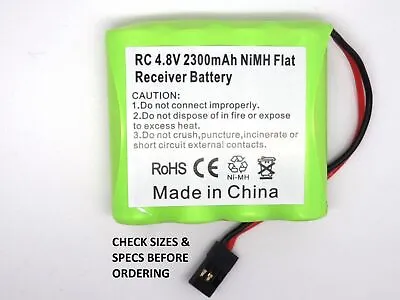 RC 4.8V 2300mAh RECHARGEABLE Ni-MH FLAT RECEIVER AA BATTERY PACK 59x52x15mm • £10.75