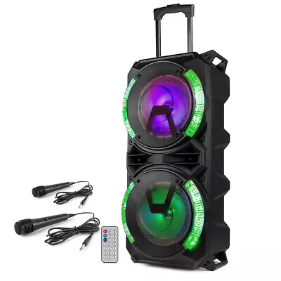 LIVE-280 Karaoke Machine Portable Speaker System - Microphone Lights Bluetooth • £155