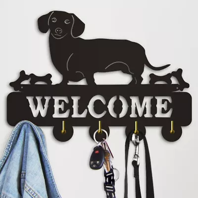 Wall Hook Dachshund Shape Towels Scarfs SelfDecorative 5 Hooks Cute • $27.60