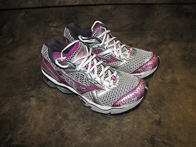 MIZUNO WAVE CREATION 12 MAGENTA SILVER WOMENS 8 V-NICE V-CLEAN See Pics-details • $26