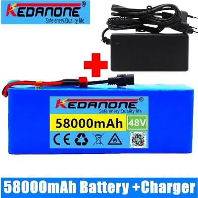 48v Lithium Ion Batterie 58ah 1000w 13s3p 18650 Li-ion Battery Pack For 54.6v • £146.99