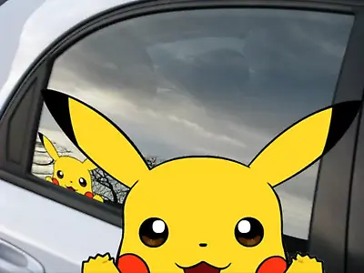Pikachu #1 Peekaboo Peeker Car Windshield Sticker Anime Vinyl Decal Chibi Laptop • $6.99