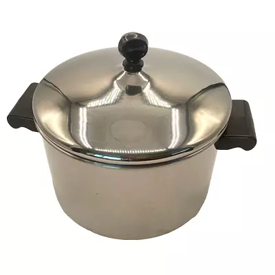 Farberware Stock Pot 4 Qt Quart 8.8 L Stainless Steel Impact Bonded With Lid • $21