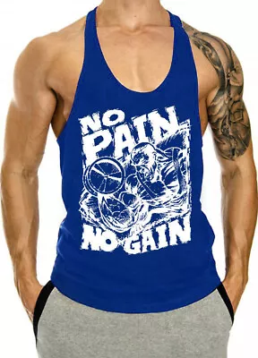 Men Gym Workout Tank Top Y-Back Muscle Tee Stringer Bodybuilding Sleeveless Vest • $9.55