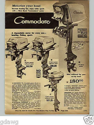 1963 PAPER AD Commodore Clinton Chief Neptune Mighty Mite Outboard Motor • $14.99